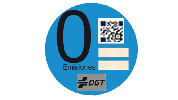 Distintivo cero emisiones Dirección General  de Trafico. Pegatina para coches eléctricos